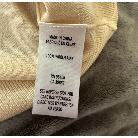 THEORY Womens Sweater Medium Beige Cream Wool Preen Tollie Long Sleeve Pocket - Picture 7 of 9